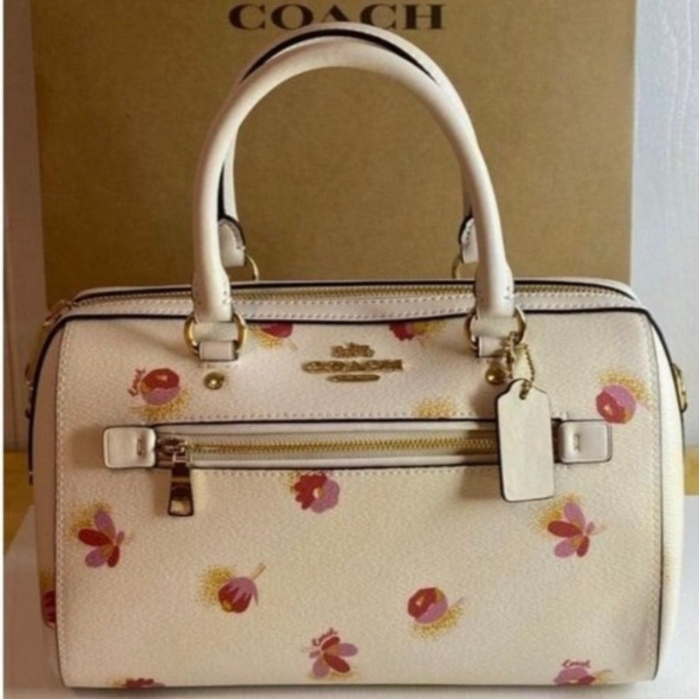 coach rowan satchel with pop floral print